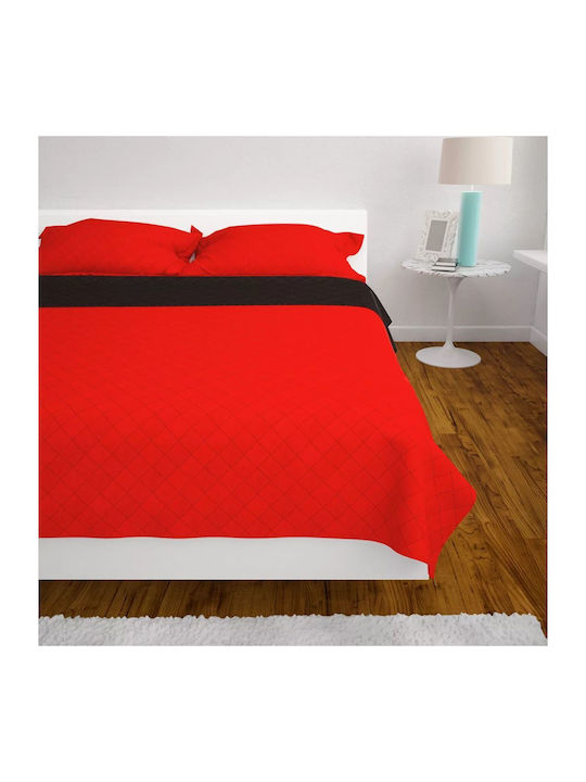 vidaXL Coverlet Single from Polyester Red/Black...