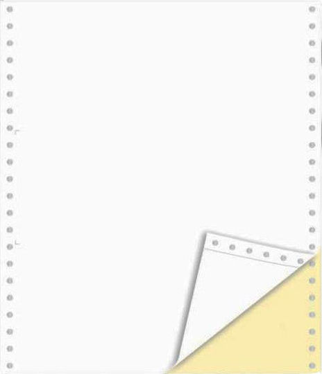Computer Paper 11x 9.5 Double White - Yellow Continuous Paper