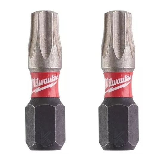 Milwaukee Σετ 2 Μύτες Κατσαβιδιού Torx / Αστέρι Shockwave