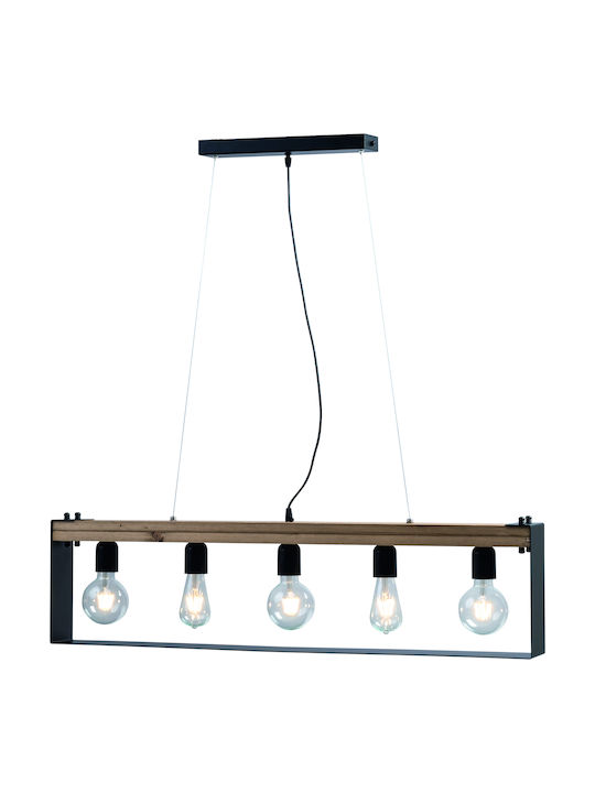 ArkoLight Pendant Chandelier Rail for 5 Bulbs E27 Black