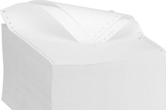 Continuous Paper 8x9.5cm 2-Part White Continuous Paper Double Copy (2x1000 Sheets)