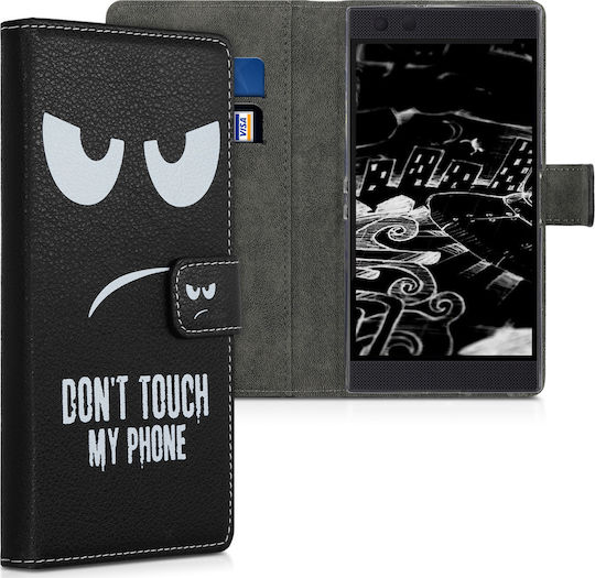 KWmobile Don't Touch My Phone Brieftasche Synthetisches Leder Schwarz (Nothing Phone 2)
