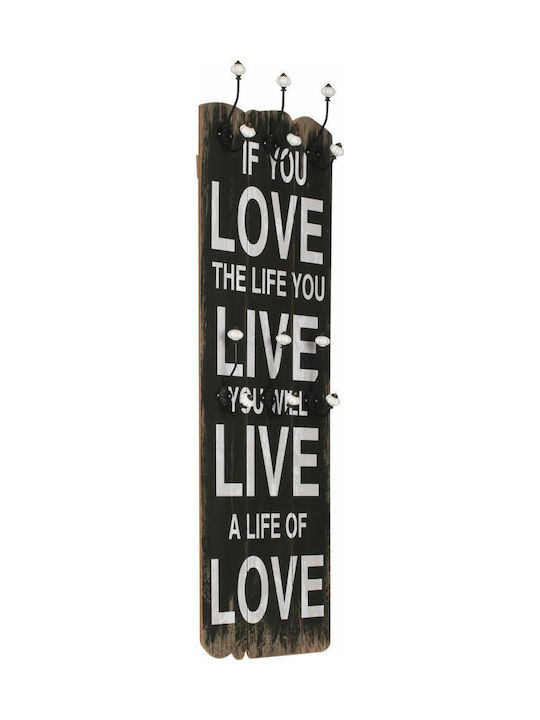 vidaXL Wooden Wall Hanger Love Live