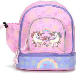 Laken Unix Σχολική Τσάντα Πλάτης Νηπιαγωγείου σε Ροζ χρώμα Μ25 x Π16 x Υ27cm