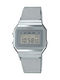 Casio Collection Silver Stainless Ψηφιακό Ρολόι Χρονογράφος με Ασημί Μεταλλικό Μπρασελέ