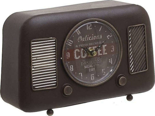 Inart Inart Tabletop Clock with Indicators Metal Burgundy