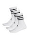 Adidas 3-Stripes Αθλητικές Κάλτσες Λευκές 3 Ζεύγη