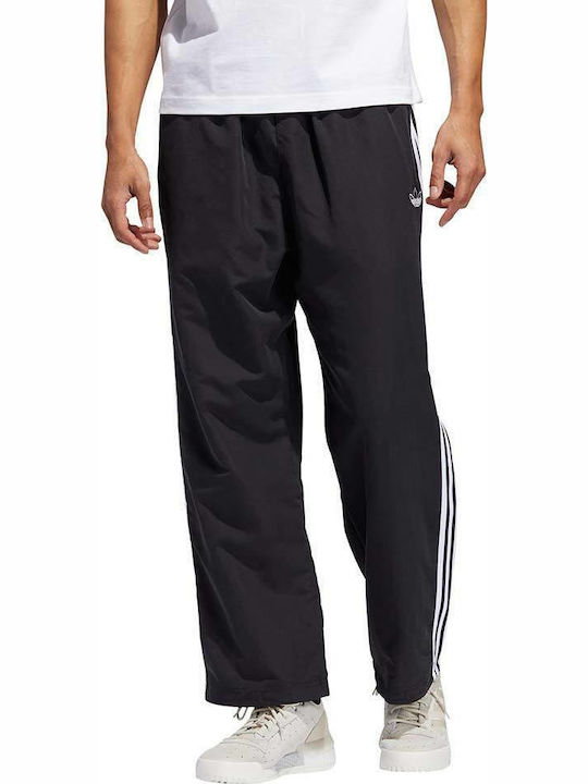 Adidas Straight 3-Stripes Παντελόνι Φόρμας Μαύρο