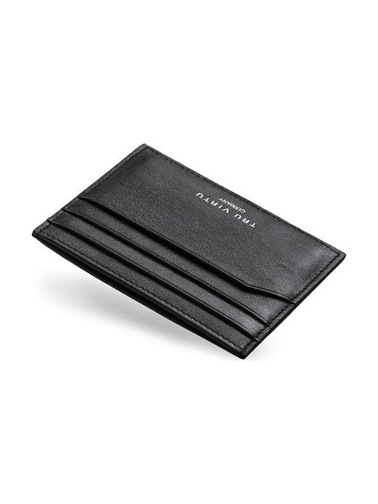 Tru Virtu Wallet Soft Δερμάτινο Ανδρικό Πορτοφόλι Καρτών Μαύρο