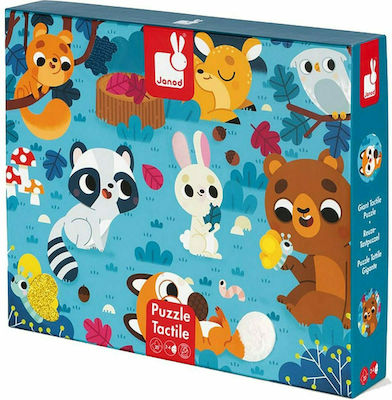 Puzzle pentru Copii Tactile Forest Animals pentru 2++ Ani 20buc Janod