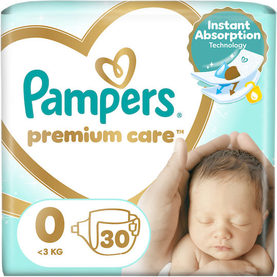 Pampers Scutece cu bandă adezivă Premium Care Nr. 0 pentru 0-3kg 30buc
