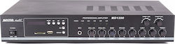 Master Audio MD-1200 Commercial Power Amplifier 2 Zone 100W/100V Equipped with USB/FM/Bluetooth Black