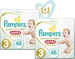 Pampers 1+1 Πάνες Βρακάκι Premium Care No. 3 για 6-11kg 96τμχ