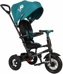 Q Play Παιδικό Τρίκυκλο Ποδήλατο Faltbar mit Luftreifen, Zelt, Elternlenkung & Aufbewahrungsmöglichkeit Rito Air für 10+ Monate Grün