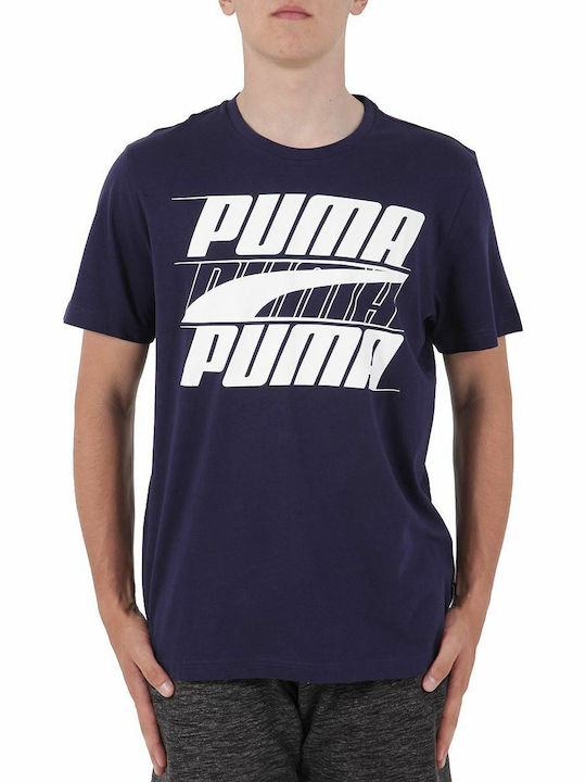 Puma Rebel Herren T-Shirt Kurzarm Marineblau