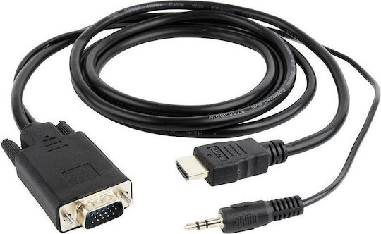 Gembird Μετατροπέας 3.5mm / HDMI male σε VGA female 1τμχ A-HDMI-VGA-03-6