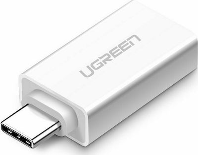 Ugreen Μετατροπέας USB-C male σε USB-A female Λευκό (30155)