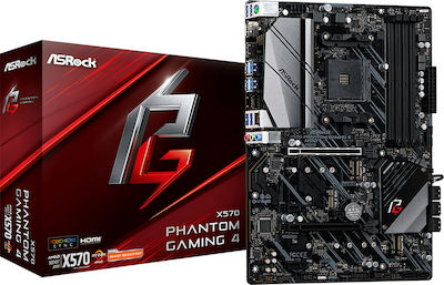 ASRock X570 Phantom Gaming 4 Motherboard ATX with AMD AM4 Socket