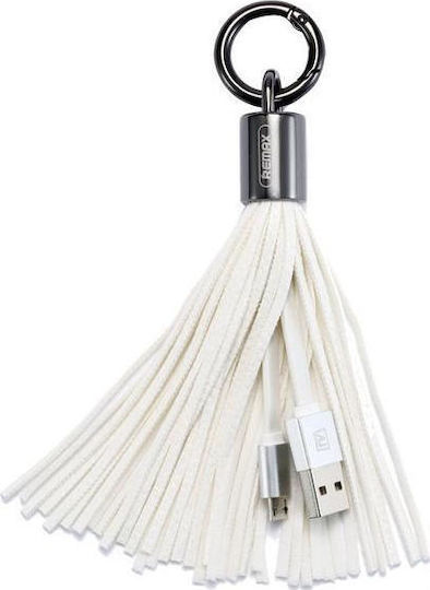 Remax Keychain USB 2.0 to micro USB Cable Λευκό 0.20m (Tassels Ring)