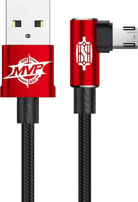 Baseus MVP Împletit USB 2.0 la cablu micro USB Roșu 2m (CAMMVP-B09)