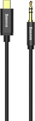 Baseus Yiven Regular USB 2.0 Cable USB-C male - 3.5mm male Μαύρο 1.2m (CAM01-01)