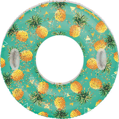 Legami Milano Pineapple Inflatable Floating Ring Pineapple with Handles 120cm