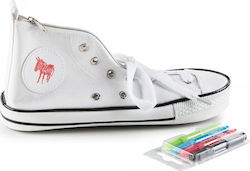 Donkey Doodle Sneaker Pencil Case with 1 Compartment White