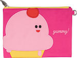 Beatrix Fabric Pink Pencil Case Dolce & Panna with 1 Compartment