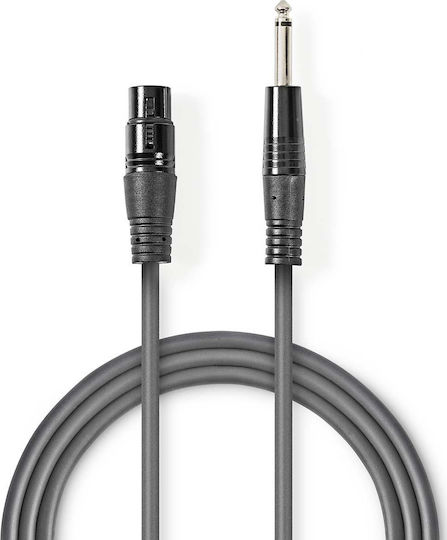 Nedis Cable XLR female - 6.3mm male Γκρι 5m COTH15120GY50