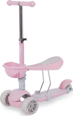 Kikka Boo Kids 3-Wheel Scooter 3 in 1 BonBon with Seat Pink