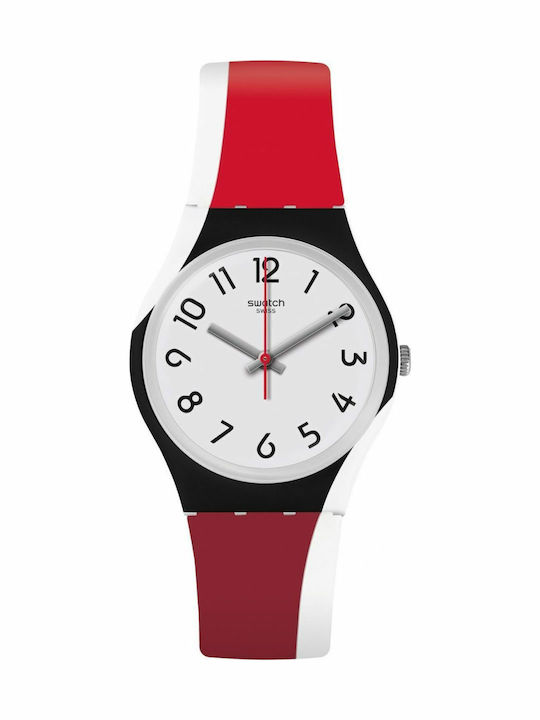 Swatch Redtwist Γυναικείο Ρολόι 34mm Μπαταρίας με Καουτσούκ Λουράκι