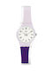 Swatch Purpletwist Γυναικείο Ρολόι 34mm Μπαταρίας με Μωβ Καουτσούκ Λουράκι