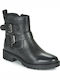D Hoara Ghete dama de piele Biker Boots Negru