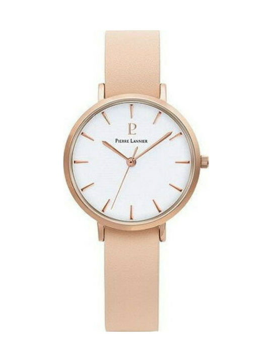 Pierre Lannier Watch with Pink Leather Strap 004F905