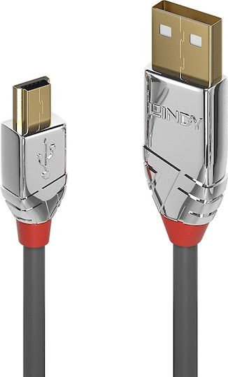 Lindy 0.5m USB 2.0 Cable A-Male to mini B-Male Gray (36630)