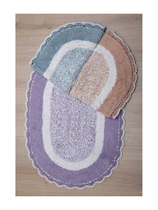 Sunshine Bath Mat Cotton Oval 101-20 101-20-petrol Petrol 60x90cm