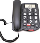 Osio OSWB-4760 Ενσύρματο Τηλέφωνο Γραφείου για Ηλικιωμένους Μαύρο