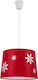 TK Lighting Flora Μονόφωτο Παιδικό Φωτιστικό Κρεμαστό από Πλαστικό 60W με Υποδοχή E27 Κόκκινο
