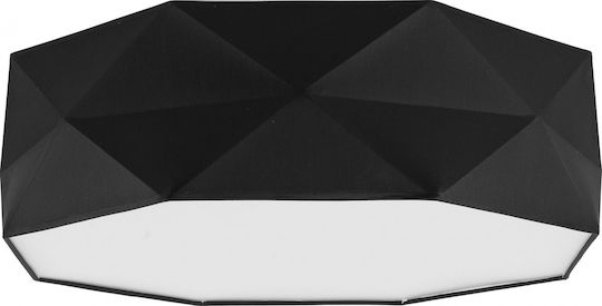 TK Lighting Kantoor Ceiling Mount Light 52cm Black with Socket E27