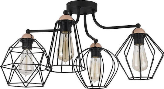 TK Lighting Galaxy Plafonieră de Tavan 60buc Neagră cu Soclu E27