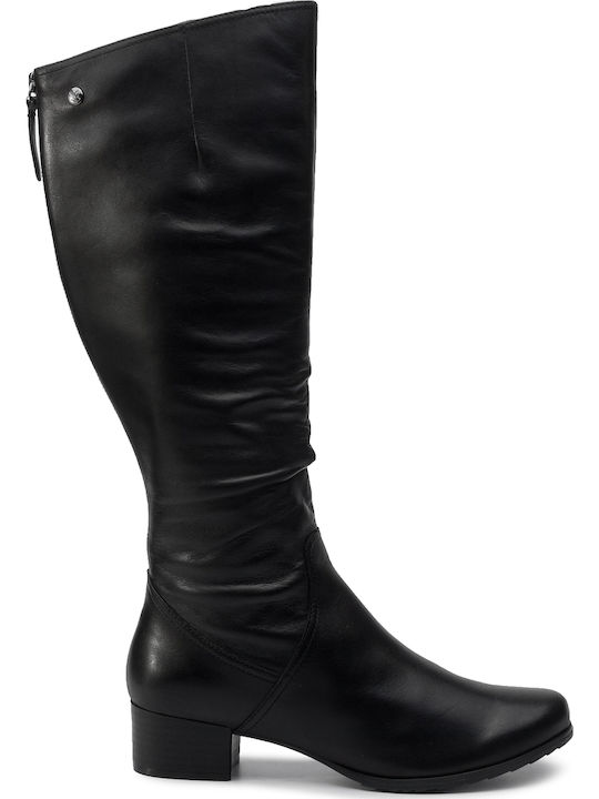 Caprice Leder Damenstiefel mit mittlerem Absatz Schwarz 9-25500-23 022