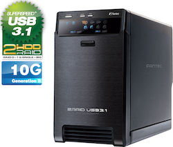 Fantec QB-X2U31R Für 2 Festplatten 3.5" SATA III Mit USB 3.1 Type-C