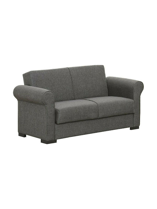 Two-Seater Fabric Sofa with Storage Space Gray 164x75cm
