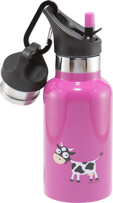 Carl Oscar Kids Stainless Steel Thermos Water Bottle with Straw Tempflask Pink 350ml