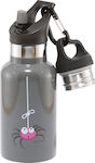 Carl Oscar Kids Stainless Steel Thermos Water Bottle with Straw Tempflask Gray 350ml