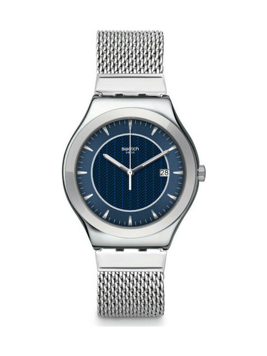 Swatch men's blue sales boat big classic watch