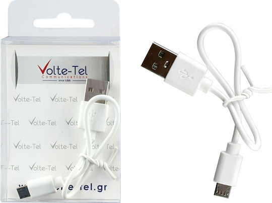 Volte-Tel Regular USB 2.0 to micro USB Cable Λευκό 0.22m (8242687)