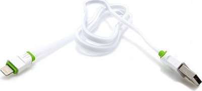Ldnio LS34 Flach USB-A zu Lightning Kabel Weiß 1m