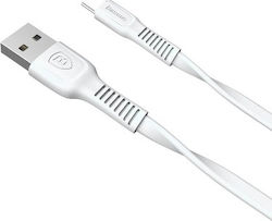 Baseus Tough Flat USB 2.0 Cable USB-C male - USB-A male Λευκό 1m (Tough)