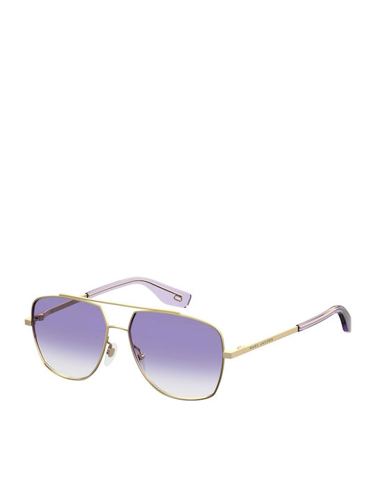 Marc Jacobs Sonnenbrillen mit Gold Rahmen und Lila Verlaufsfarbe Linse 271/S/789DG